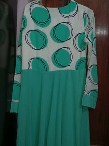 Teal &amp; White Circle Dress