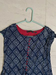 Blue &amp; Red Dress with Jacket