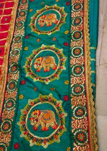 Embroidered Elephant Work Saree