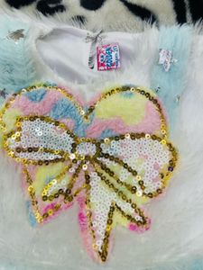 White Baby Girl Frock Set For Winter