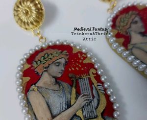 Handmade Medieval Style Clay earrings