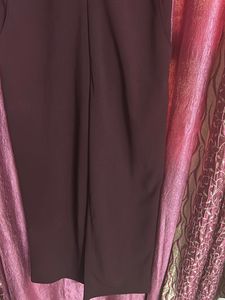 Burgundy Wrap-Front Jumpsuit
