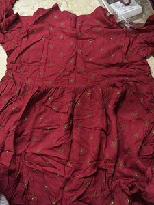 Maroon Mirror Work Kurta