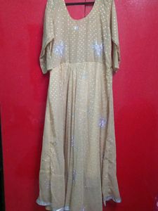Cream Long Ethnic Gown