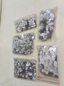 Chamki Material Sequence Silver Colour