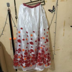 Embroidered Sari Blouse And Lehanga No Dubbatta