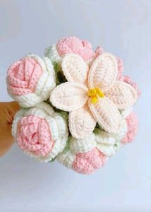 Handmade Crochet Rose Bouquet