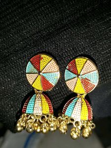 Fun Colorful Jhumka Earrings