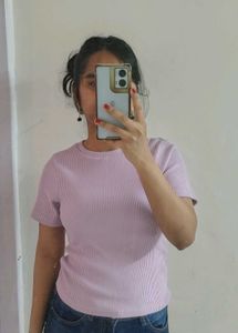Zudio Ribbed lilac Sweat tshirt top