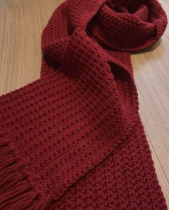 Red Knitted Hooded Scarf