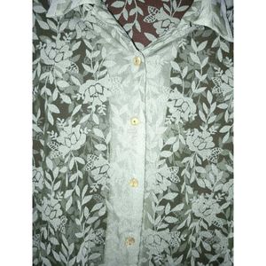 Floral Print Long Sleeve Button Up