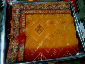 Red Yellow Saree Women's