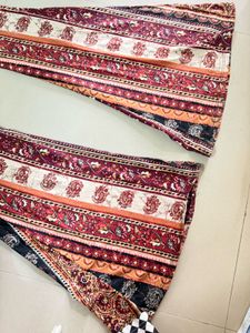 Paisley Print Flare Leg Pants
