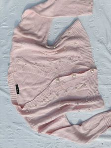 Shein Pearl Embellished Cardigan