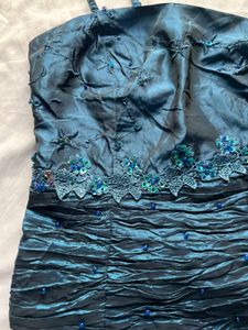 Elegant Teal Embellished Cami Top