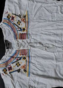 white Embroidered Top