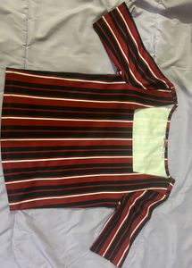 Ginger Top Striped Square Neck