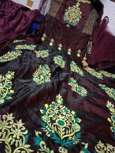 Low Price Branded Embroidery Gown Pajama Dupatta😍