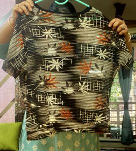 Patterned Wrap Style Top
