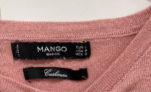 MANGO brand Pink Knit Long Sleeve Top