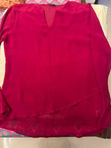 Magenta V-Neck Top