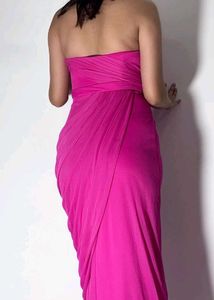 Hot Pink Strapless Maxi Dress