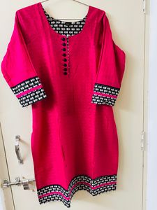 Magenta Pink Cotton Kurti