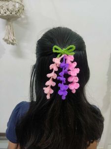 Crochet Wisteria flower Hair Ties😍