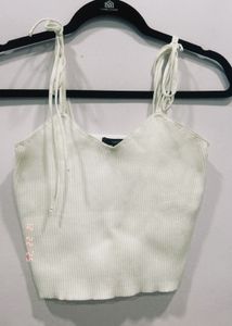 Cute White Cropped Tank Top