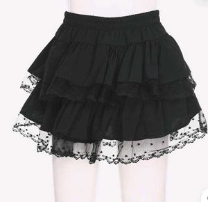 Tiered Black Lace Skirt