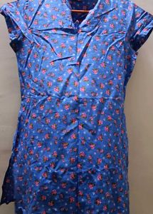 Blue Floral Print Dress
