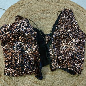 New Coffee Sequence Partywear Blouse