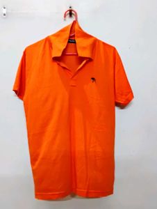 Cotton T-Shirt For Men-Orange 🟠 (Round-Neck)
