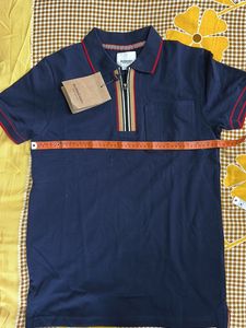 Burberry Luxury Polo Tshirt Navy Blue m Size