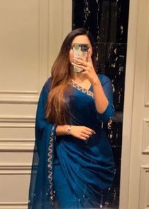 Royal Teal Blue Green Color Saree With Blouse