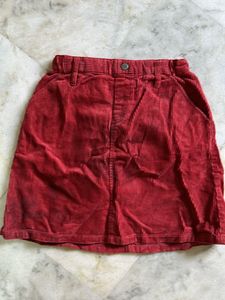 UNiQLO Stylish Red Corduroy Mini Skirt &Top