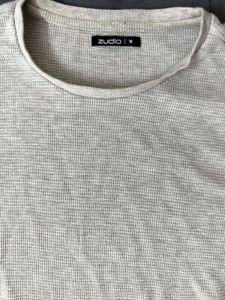 Zudio off white Waffle Knit long sleeve tee