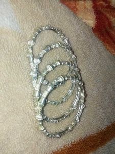 Silver Tone Bangle Bracelet Set