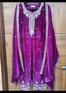 Elegant Purple Velvet Kurta