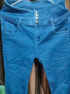 Stylish Blue High-Waisted Jeans