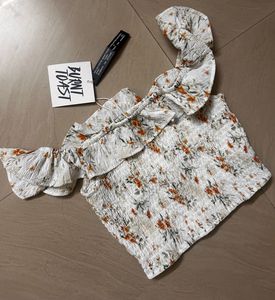 Floral Ruffle Crop Top