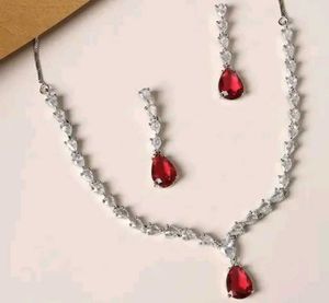 Ruby Teardrop Jewelry Set