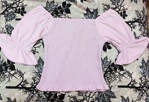 Pretty cinched Waist Lavender Top!