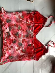 Brand New Red Floral Cami Top