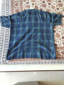 Men's Blue &amp; Green Plaid Shirt
