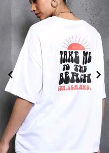White Graphic Print Tee