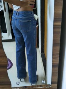Blue Denim Straight Leg Jeans