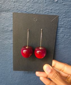 Burgandy Red Cherry Earrings