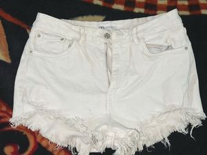 Zara White Denim  Shorts