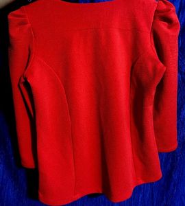 Red Front Zip Top